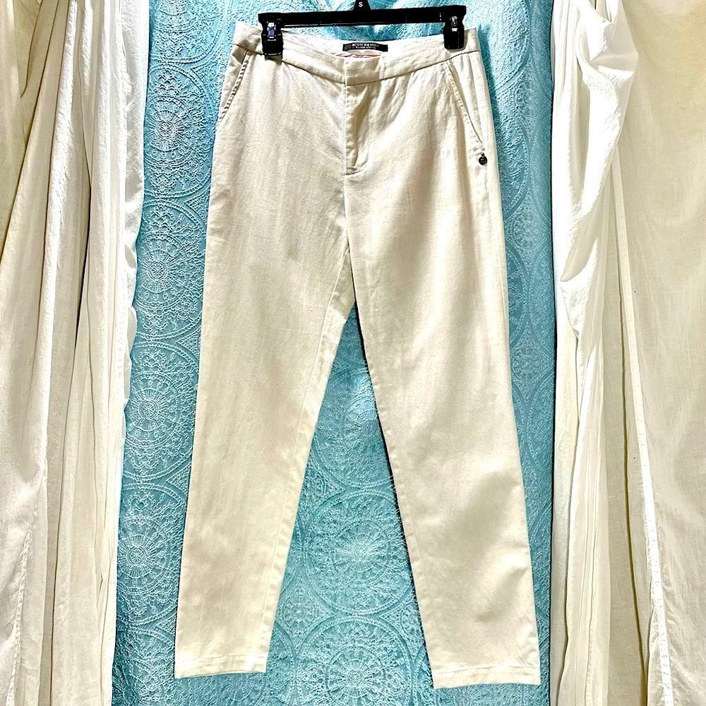 Scotch & Soda Cotton Linen Blend Cropped Trousers Boys Edition Sz XS/S